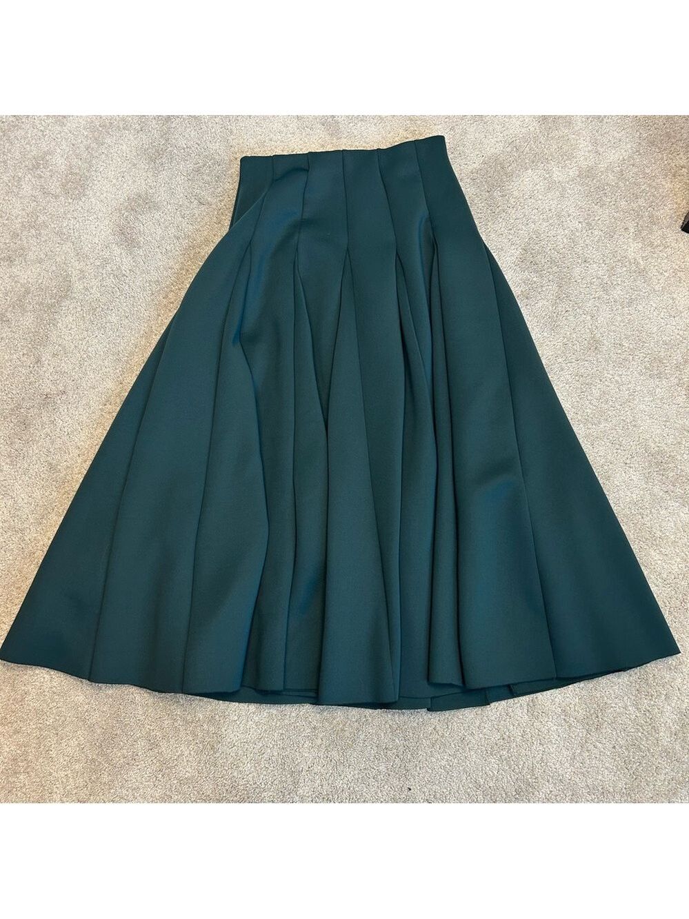 Anthropologie Maeve Holly Green Scuba Godet Maxi Skirt Sz S NWT new with tag - Picture 5 of 11